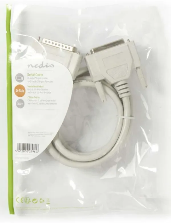 NEDIS CCGP52110IV20 Kabl za stampac D-Sub 25-pin Male - D-Sub 25-pin Female, 2m Slika 1