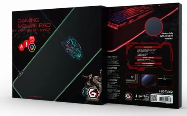GEMBIRD MP-GAMELED-L Gembird Gejmerska podloga za misa od gume, 300x800mm, 4mm RGB LED svetlo, LARGE Slika 3