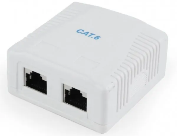 GEMBIRD NCAC-2F6-01 Gembird CAT6 FTP 2-port kutija za površinsku montažu za RJ45 Slika 1