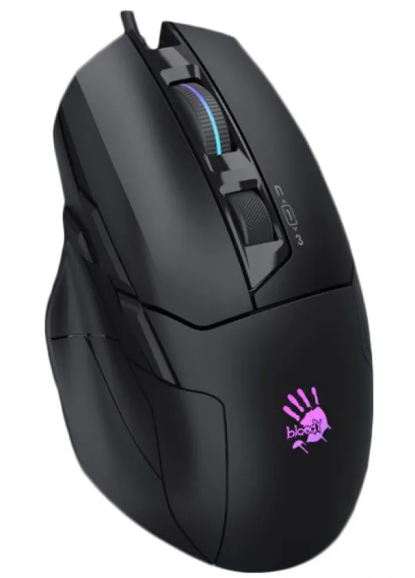 A4 TECH A4-W70 Max A4Tech Bloody RGB Gejmerski opricki mis, 2000Hz/100-10.000 Dpi, Black USB 126mm Slika 2