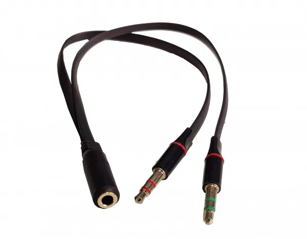 GEMBIRD CCA-418A ** Gembird 3.5mm Headphone Mic Audio Y Splitter Cable Female to 2x3.5mm Male adapter (87) Slika 2