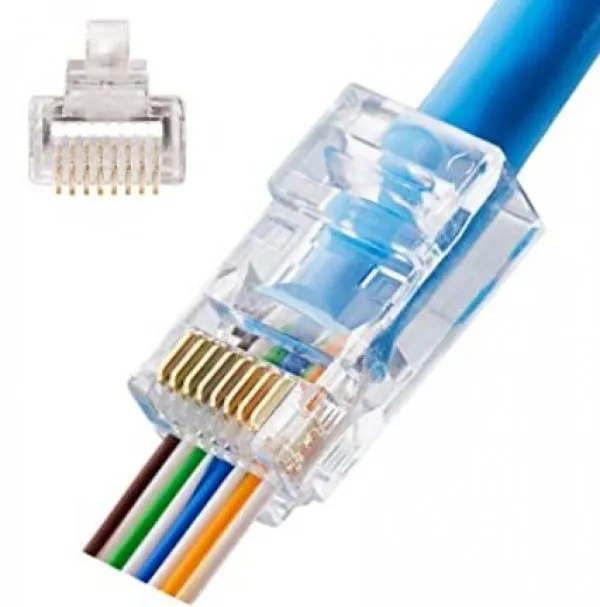 GEMBIRD LC-PTF-01/100 CAT6 LAN UTP kategorije 6 EZ PROLAZNI KONEKTOR PNP88FZv2-R RJ45 (100 komada pakovanje) Slika 1