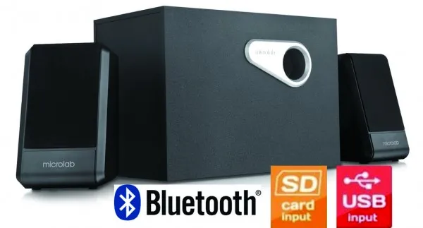 MICROLAB Microlab M280BT Aktivni drveni zvucnici 2.1 42W RMS(26W, 2x8W) SD, USB, BLUETOOTH , 3.5mm Slika 4