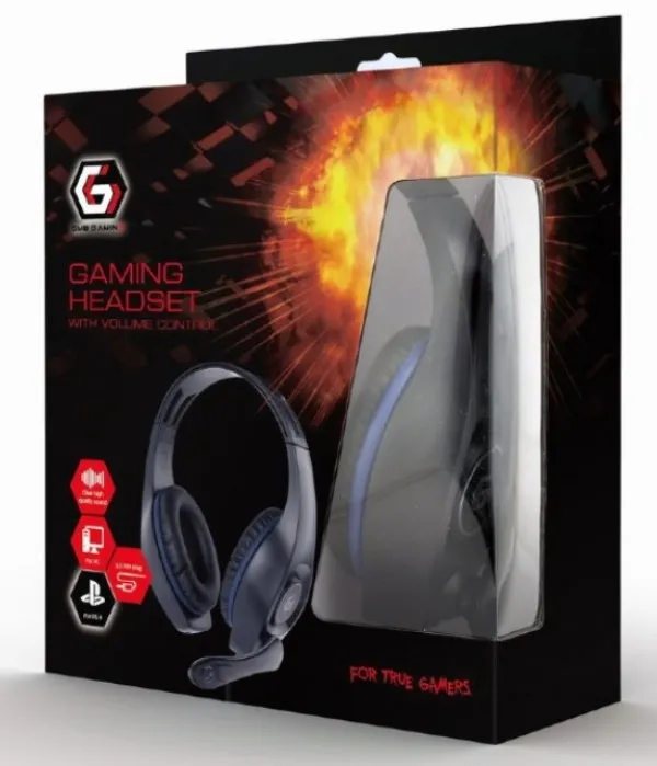 GEMBIRD GHS-05-B Gembird Stereo gejmerske slusalice sa mikrofonom+volume kontrolom 3.5mm BLUE Slika 1