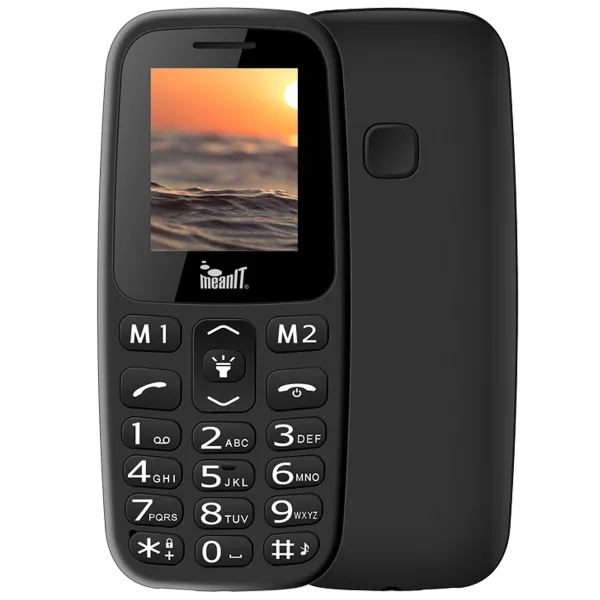 Meanit Mobilni telefon, 1.77 ekran, Dual SIM, BT, SOS dugme, Crni Veteran Slika 1