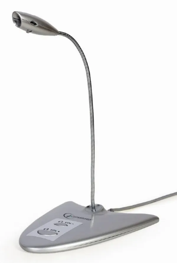 GEMBIRD MIC-DU-01 Gembird Desktop mikrofon sa integrisanom zvucnom karticom, savitljivo telo, silver, 3.5mm Slika 3