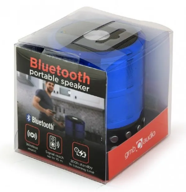 GEMBIRD SPK-BT-08-B Gembird Portable Bluetooth speaker +handsfree 3W, FM, microSD, AUX, blue FO Slika 2