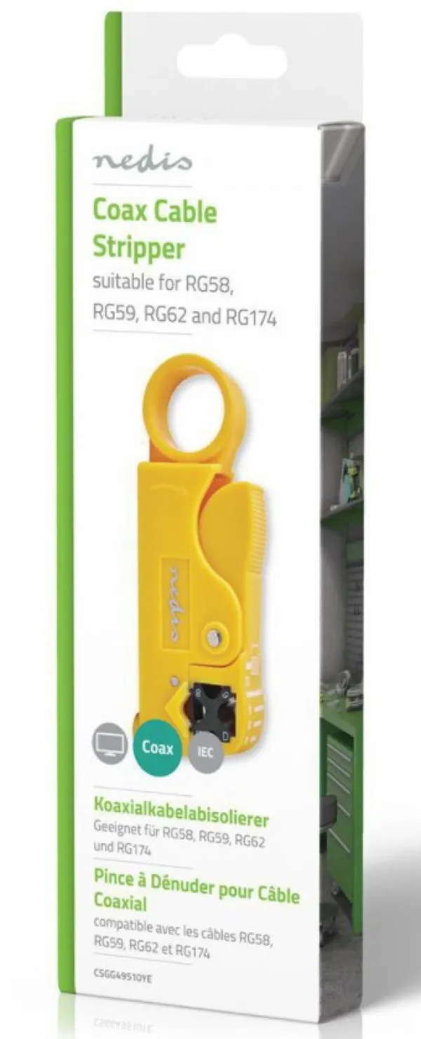 NEDIS CSGG49510YE Klesta za skidanje izolacije sa RG58, RG59, RG62 i RG7 kablova Slika 4