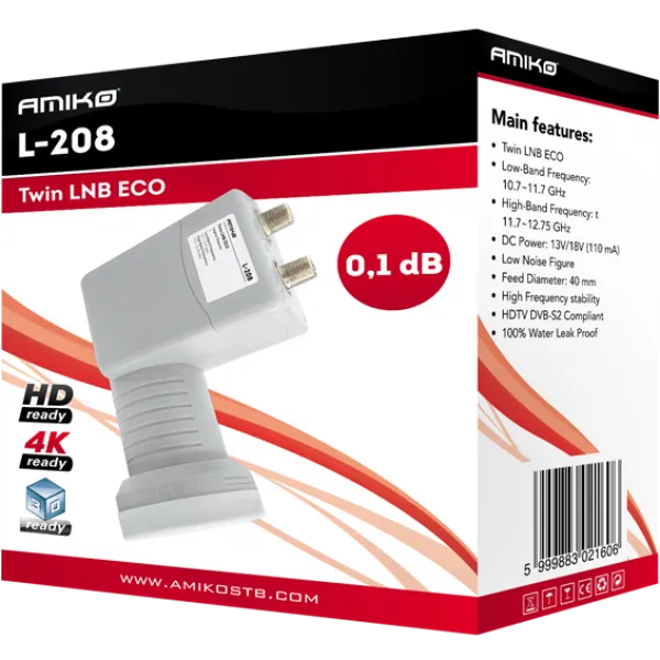 LNB L-208 Twin ECO, sum 0,1dB, vodonepropusan Slika 1