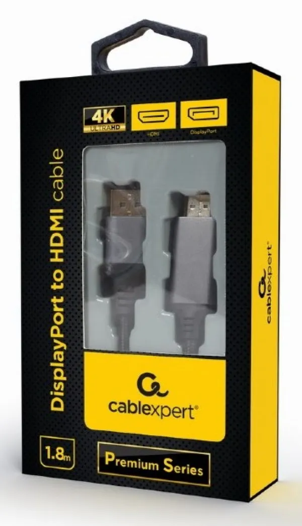 GEMBIRD CC-DP-HDMI-4K-6 Gembird DisplayPort na HDMI interface kabl,4K at 60 Hz, Premium Series 1.8m Slika 2