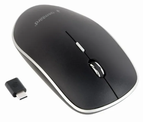 GEMBIRD MUSW-4BSC-01 Gembird Type-C Necujni bezicni mis 2,4GHz opticki USB 800-1600Dpi black 115mm Slika 2