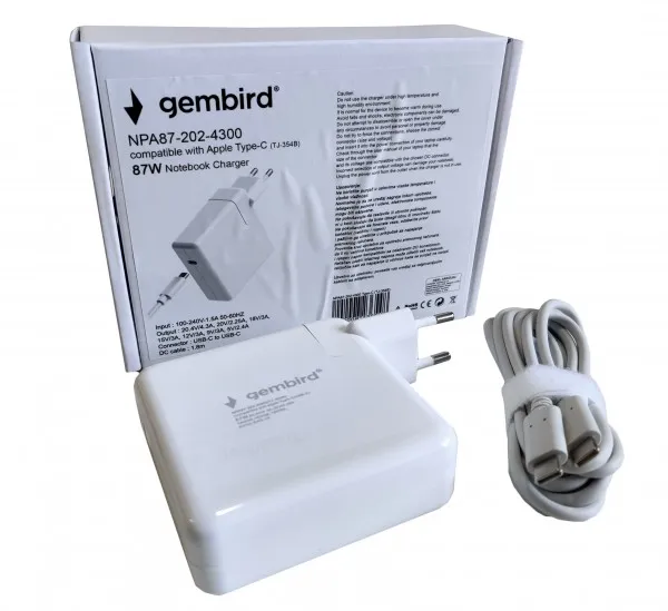 GEMBIRD NPA87-202-4300 (TJ-354B Apple Type-C/USB-C) Gembird punjac za MacBook 87W-20,2V-4.3A, USB Type-C Slika 3
