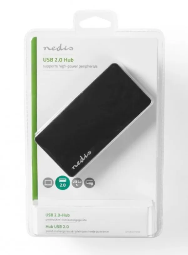 NEDIS UHUBU2730BK USB 2.0 7-port hub + AD/DC adapter Slika 4