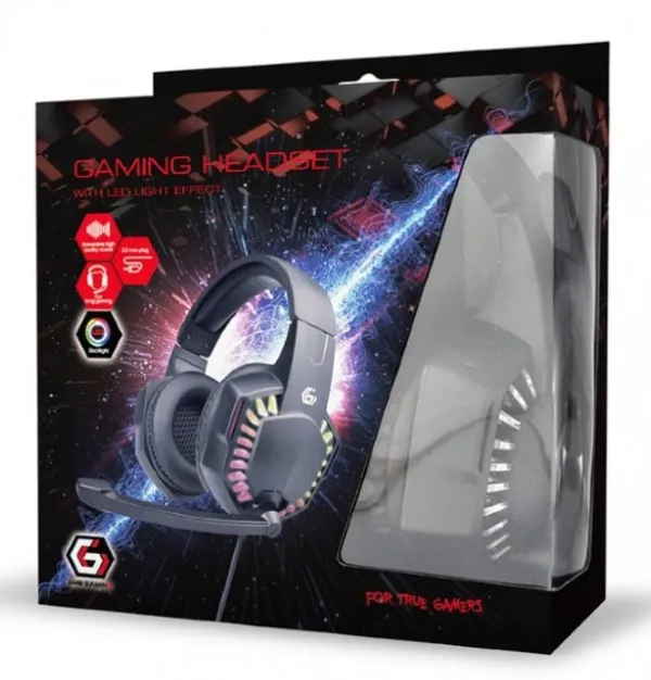 GEMBIRD GHS-06 Gembird Stereo gejmerske slusalice sa mikrofonom+volume kontrolom 3.5mm LED efekt Slika 1
