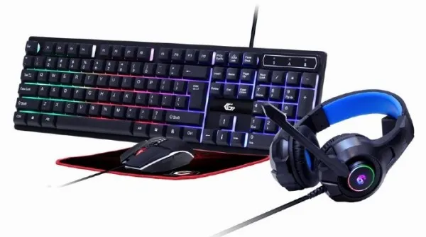 GEMBIRD GGS-UMGL4-02 Gembird 4-in-1 Gejmerski set Ghost tastatura, mis, slusalice i podloga Slika 3