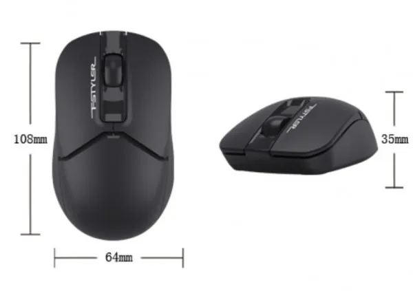 A4 TECH A4-FG12 BLACK A4Tech Fstyler V-Track bezicni opticki mis 2.4Ghz, 125Hz/1200Dpi, 108mm, USB Receiver Slika 1