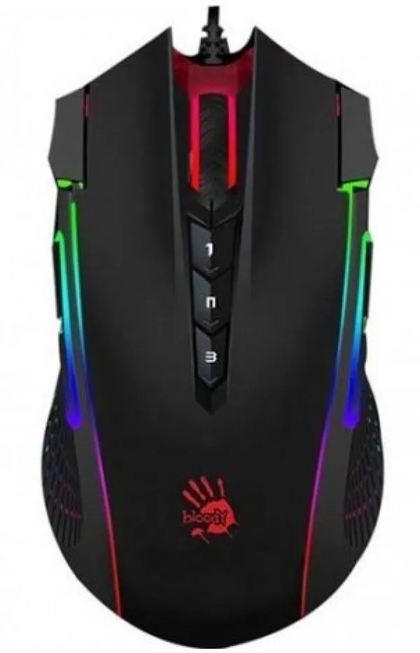 A4 TECH A4-J90S A4Tech Bloody RGB Gejmerski opticki mis, 2000Hz/100-8.000 Dpi, Black USB 125mm Slika 4