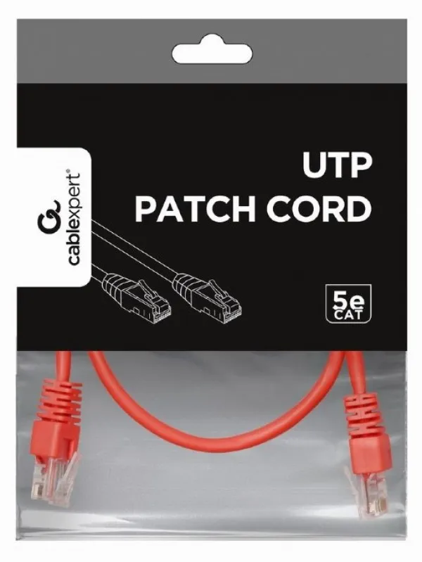 GEMBIRD PP12-0.25M/R Gembird Mrezni kabl, CAT5e UTP Patch cord 0.25m red Slika 1