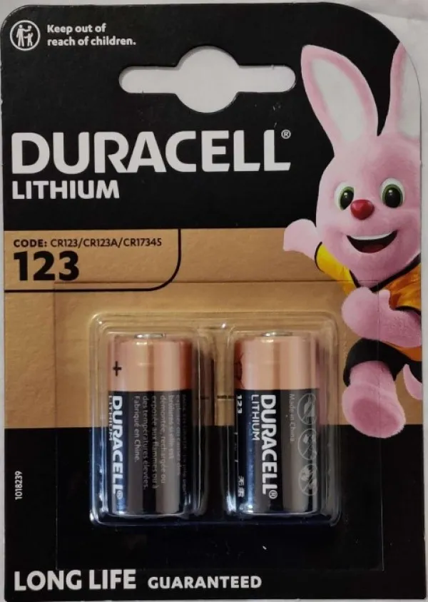DURACELL Duracell HPL 123, 3V, 140mAh, PAK2 CK, Litijum baterija 17x33,4mm Slika 1
