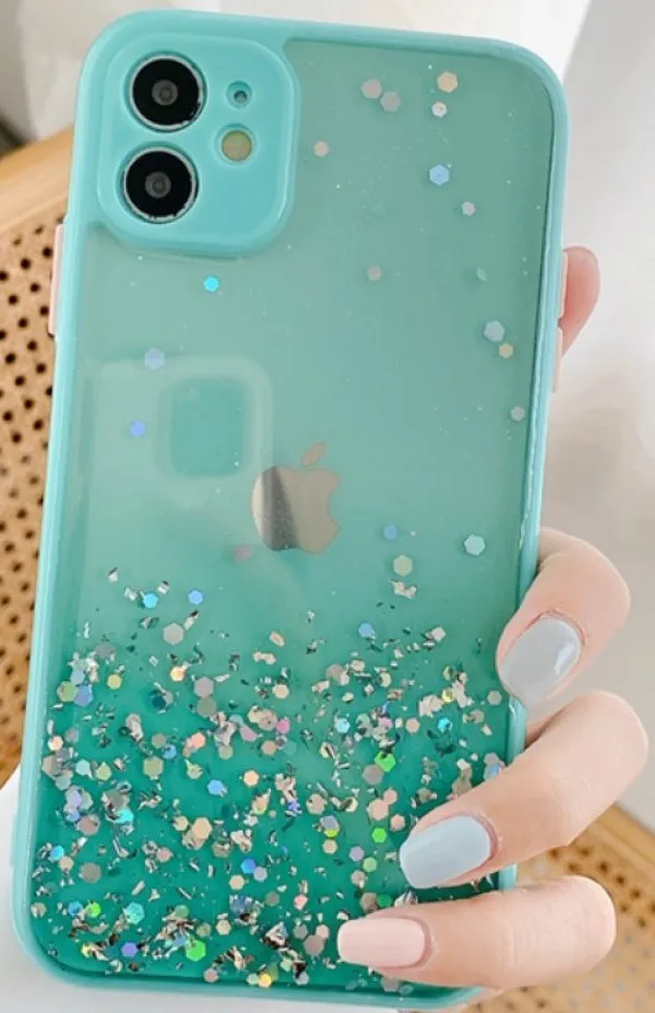 MCTK6-IPHONE 13 * Furtrola 3D Sparkling star silicone Turquoise (139) Slika 2