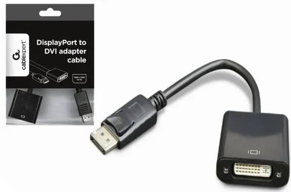 GEMBIRD A-DPM-DVIF-002 Gembird DisplayPort to DVI adapter cable, black Slika 1