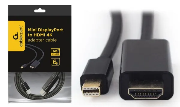 GEMBIRD CC-mDP-HDMI-6 Gembird Mini DisplayPort to HDMI 4K cable, 1.8m Slika 4