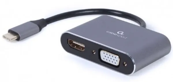 GEMBIRD A-USB3C-HDMIVGA-01 Gembird USB Type-C to HDMI + VGA display adapter, space grey Slika 1