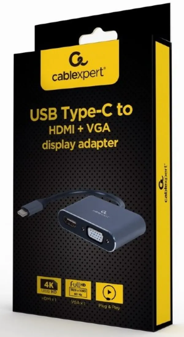GEMBIRD A-USB3C-HDMIVGA-01 Gembird USB Type-C to HDMI + VGA display adapter, space grey Slika 2