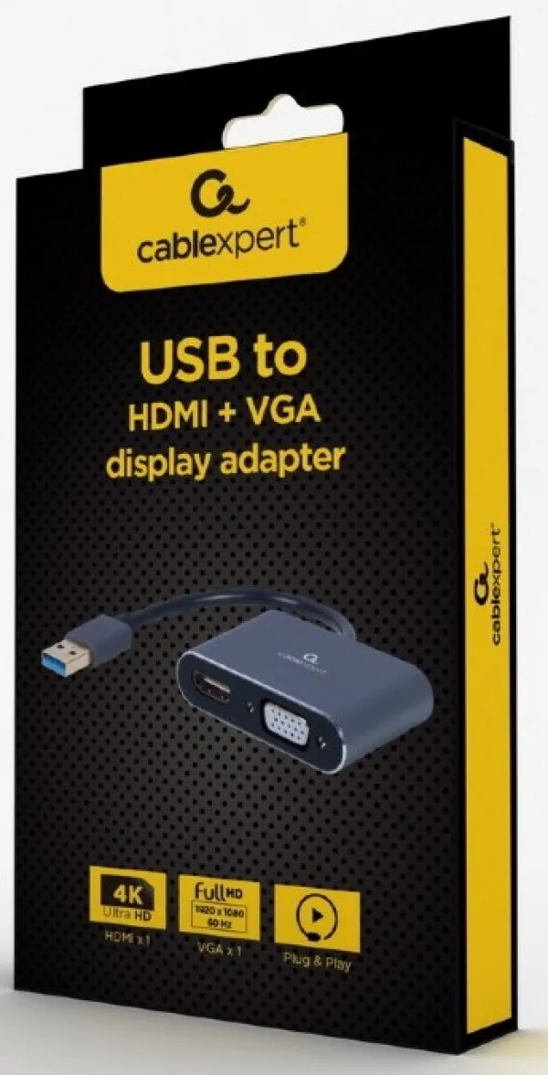 GEMBIRD A-USB3-HDMIVGA-01 Gembird USB to HDMI + VGA display adapter, space grey Slika 2