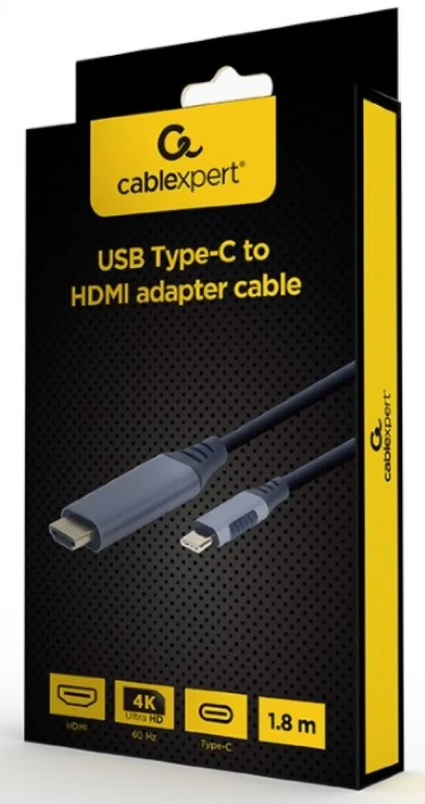 GEMBIRD CC-USB3C-HDMI-01-6 Gembird USB Type-C to HDMI display adapter cable, space grey, 1.8 m A Slika 1