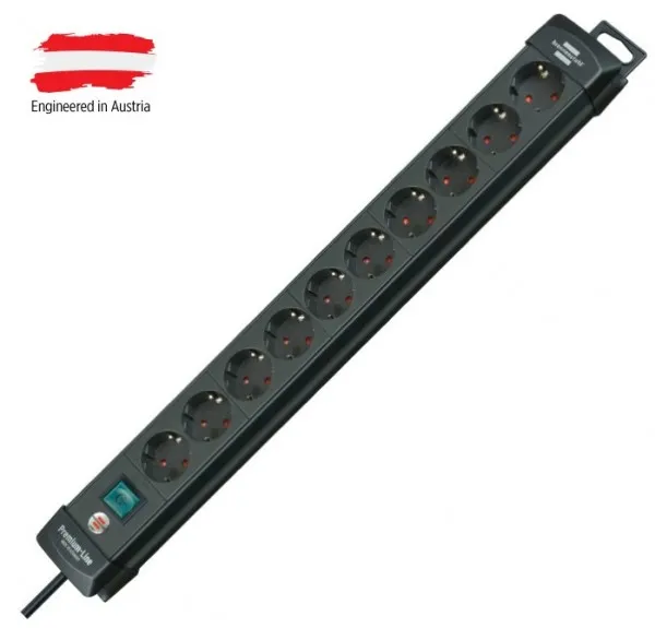 BRENNENSTUHL Produzni kabl sa 10 uticnica 3metara, 1.5mm2 crni brennenst 6110010 Slika 1