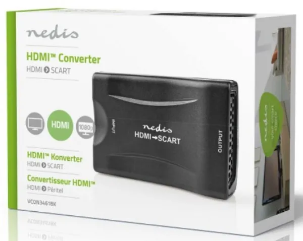 NEDIS VCON3461BK HDMI ulaz na SCART izlaz jednosmerni, 1080p, 1.2 Gbps, Black Slika 1