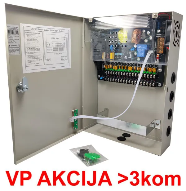 GEMBIRD NAPRKU-12V/20A-18CH Gembird Napajanje u kutiji sa opcijom UPS (bez baterije) 2A/CH Slika 1