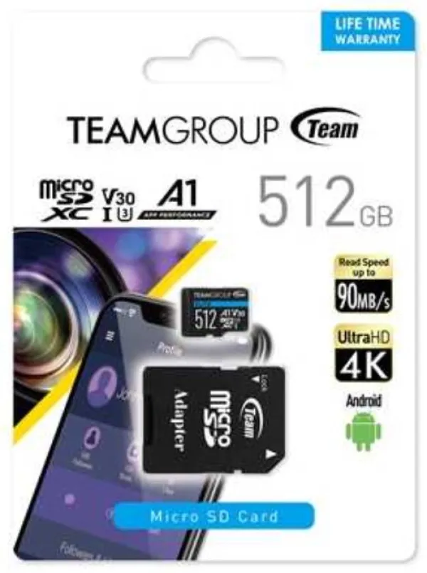 TEAM GROUP TeamGroup MICRO SDXC 512GB ELITE, UHS-I U3 V30 A1, 100/90MB/s +SD Adapter TEAUSDX512GIV30A103 Slika 4