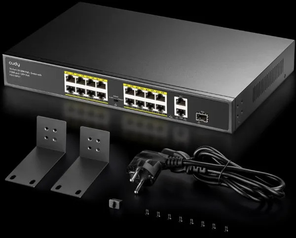 CUDY Cudy FS1018PS1 16-Port 10/100M PoE+Switch, 1Gbit Uplink + 1Gbit Combo SFP Port, 200W( PFS4218-16ET- Slika 4