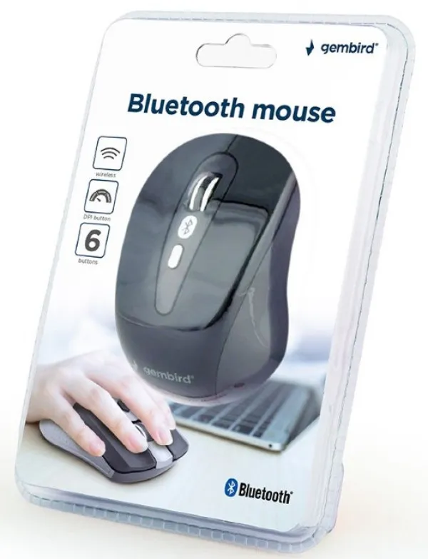 GEMBIRD MUSWB-6B-01 Gembird Bezicni BLUETOOTH mis opticki USB 800-1600Dpi black 95mm Slika 3