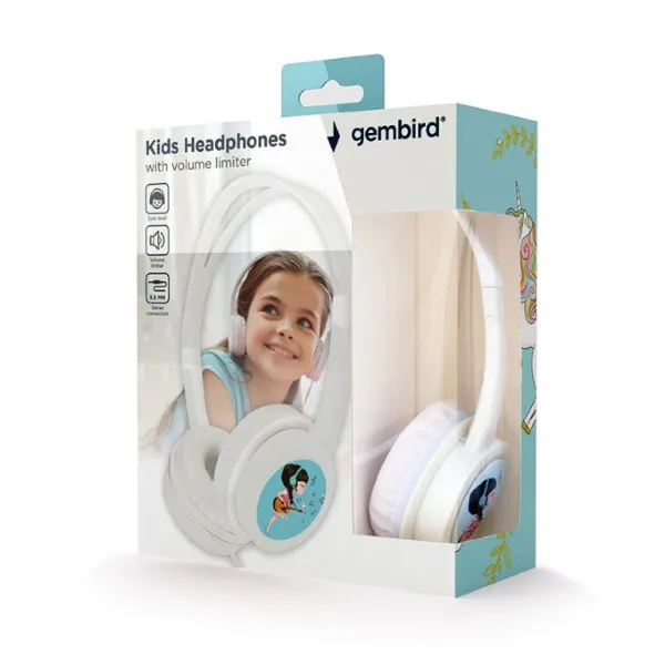 GEMBIRD MHP-JR-W Gembird Decije slusalice sa limiterom jacine zvuka 3,5mm white Slika 1