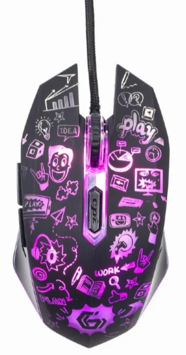 MUS-6B-GRAFIX-01 Gembird LED Opticki mis 1200-3600Dpi 6-button black 130mm USB Slika 4