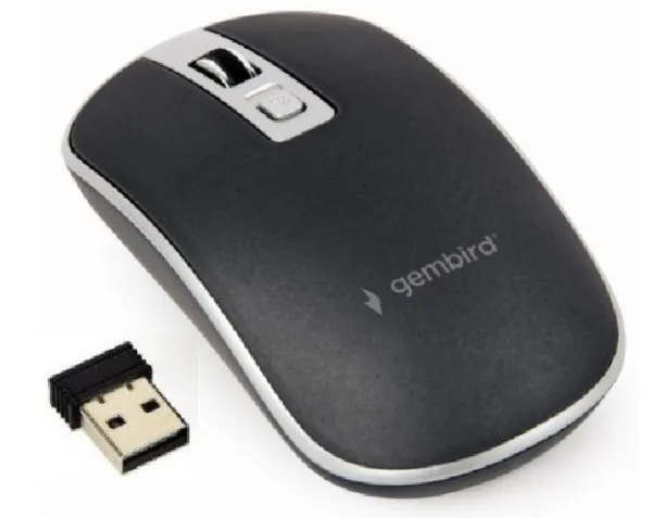 GEMBIRD MUSW-4B-06-BS Gembird Bezicni mis 2,4GHz opticki USB 800-1600Dpi black/silver 115mm Slika 3