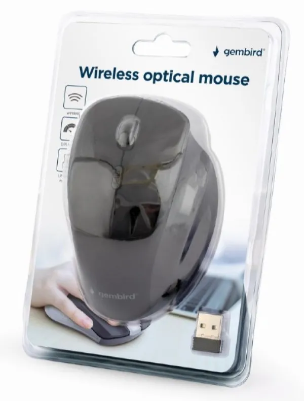 GEMBIRD MUSW-6B-02 Gembird Bezicni mis 2,4GHz opticki USB 6-button 800-1600Dpi black 112mm Slika 2