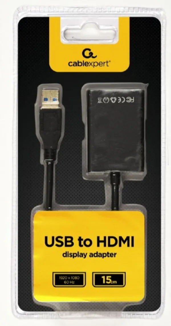 A-USB3-HDMI-02 Gembird USB 3.0 to HDMI display adapter, black Slika 3