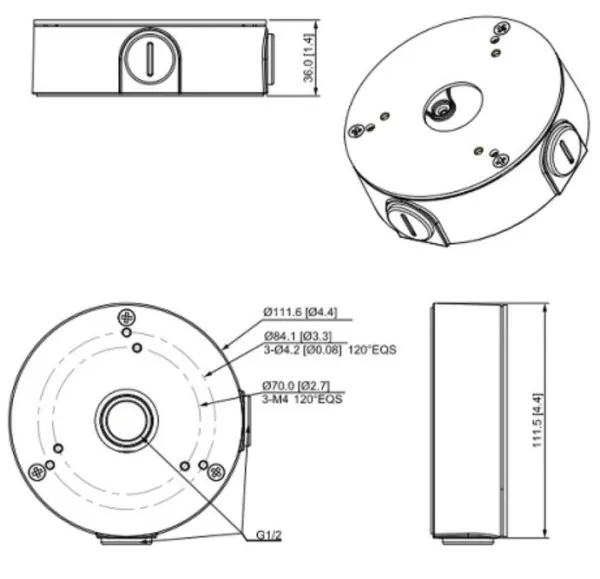 Dahua nosac PFA13G Dozna PH111,6×36,0 mm Slika 4