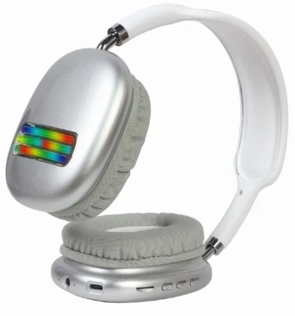 GEMBIRD BHP-LED-02-W Gembird Bluetooth stereo Slualice sa mikrofonom Bt V5.0 400mAh/32Ohm, 2h Li-ion Bele Slika 2