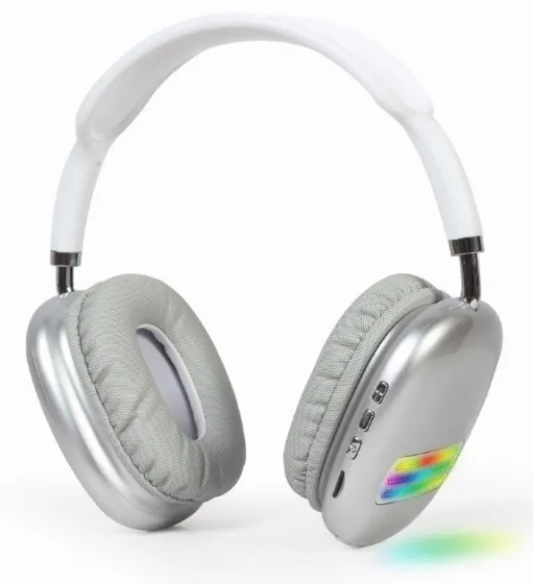 GEMBIRD BHP-LED-02-W Gembird Bluetooth stereo Slualice sa mikrofonom Bt V5.0 400mAh/32Ohm, 2h Li-ion Bele Slika 1