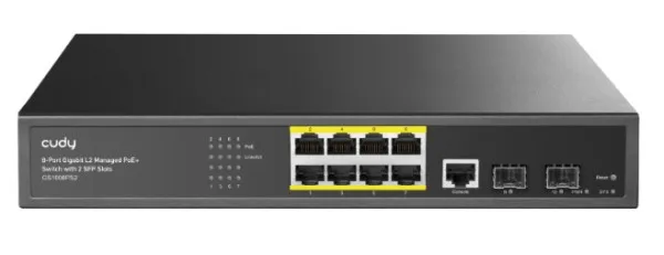 CUDY Cudy GS2008PS2 * 8-Port Layer 2 Managed Gigabit PoE+ Switch with 2 Gigabit SFP Slots, 120W Slika 3