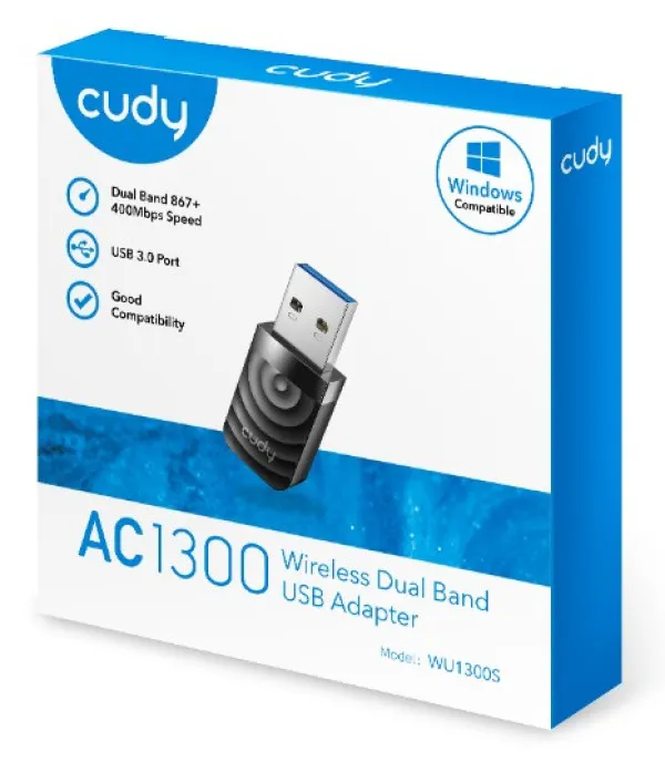 CUDY Cudy WU1300S AC1300 WiFi Dual Band USB3.0 MINI adapter, 2.4+5Ghz, 20dBm, 2dBi longe range Slika 2
