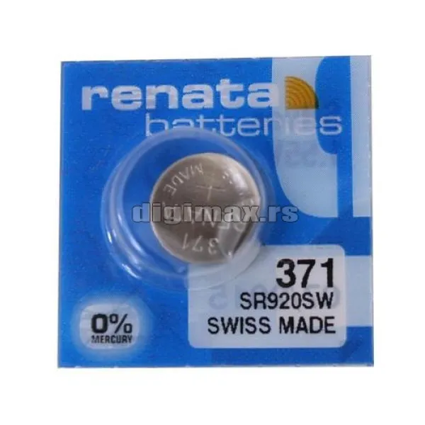 RENATA Renata baterija 371 1,55V Srebro oksid dugme baterija za SAT, Pakovanje 1kom Slika 1