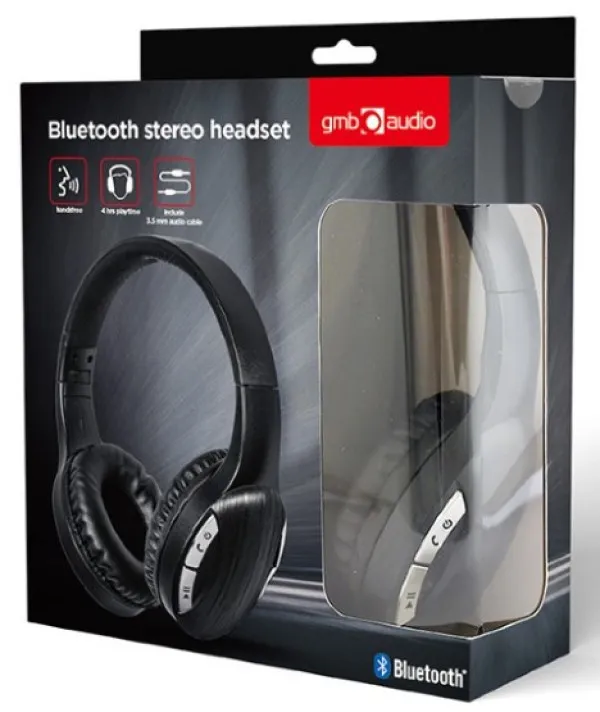 GEMBIRD BTHS-01-BK Gembird Bluetooth stereo Slusalice sa mikrofonom, Black Slika 2