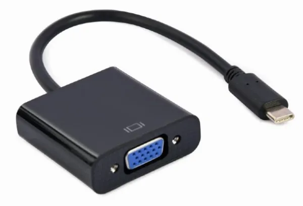 GEMBIRD A-CM-VGAF-01 Gembird USB Type-C to VGA adapter cable, 15 cm, black Slika 2