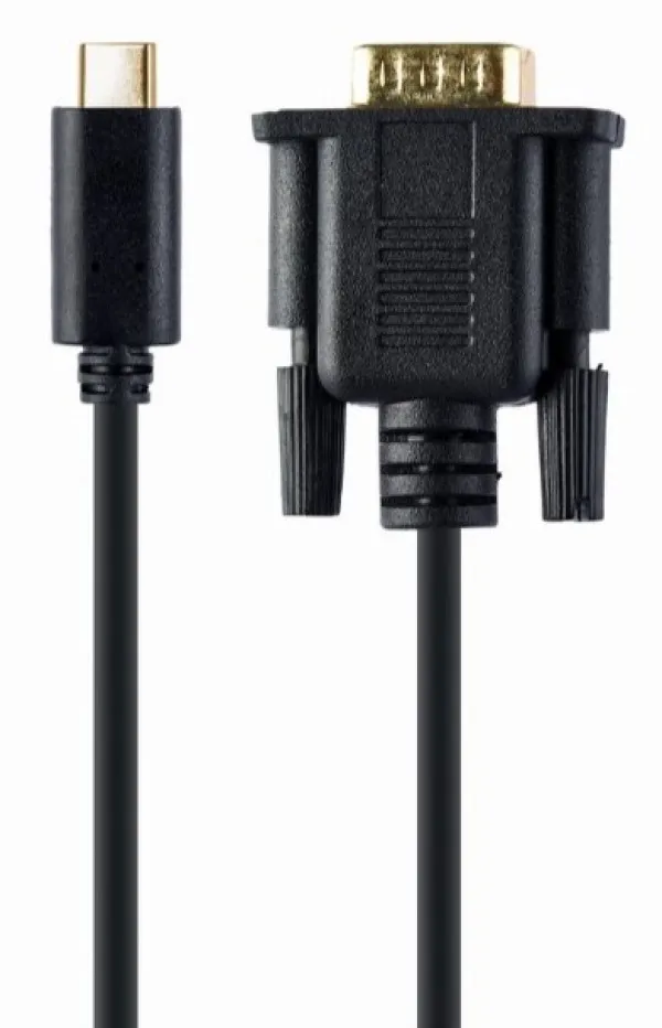 GEMBIRD A-CM-VGAM-01 Gembird USB-C to VGA-M adapter, 2 m, black, blister Slika 2